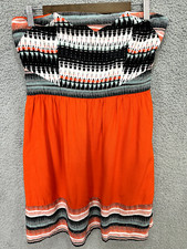 Vtg Y2K Mini Dress Silence & Noise Womens Large Aztec Strapless Geometric Boho