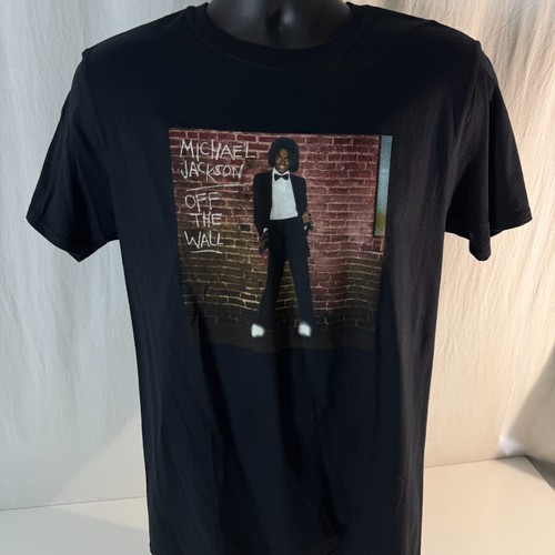 Camiseta Michael Jackson Off The Wall Para Hombre Talla Mediana Negra Camiseta Gráfica NUEVA