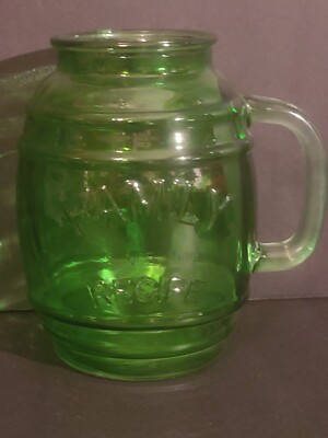 Circleware Family Recipe Barrel Mug Clear Green Glass Secret Since 1919 26 oz
