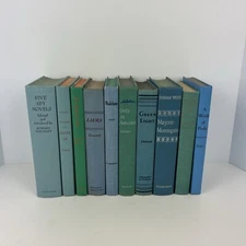 10 Vintage Blue/Green Decorative Books