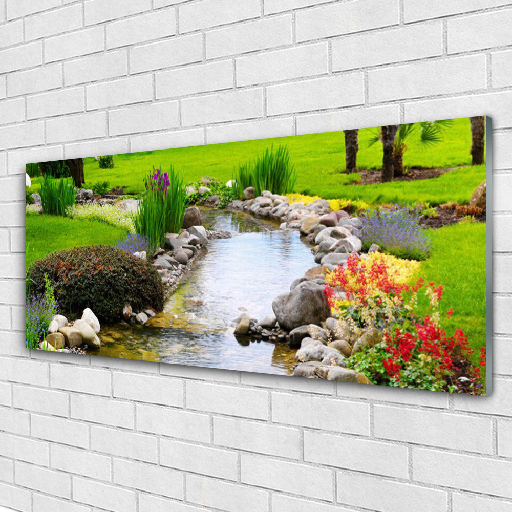 Impression sur verre acrylique 125x50 cm anti-UV et imperméable, grand tableau de jardin