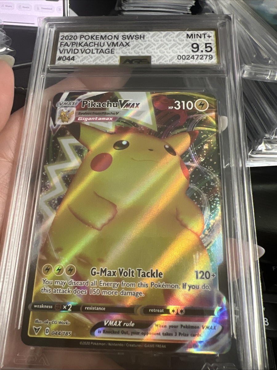 2020 Pokemon SWSH Vivid Voltage FA PIKACHU VMAX #044 Graded AGS