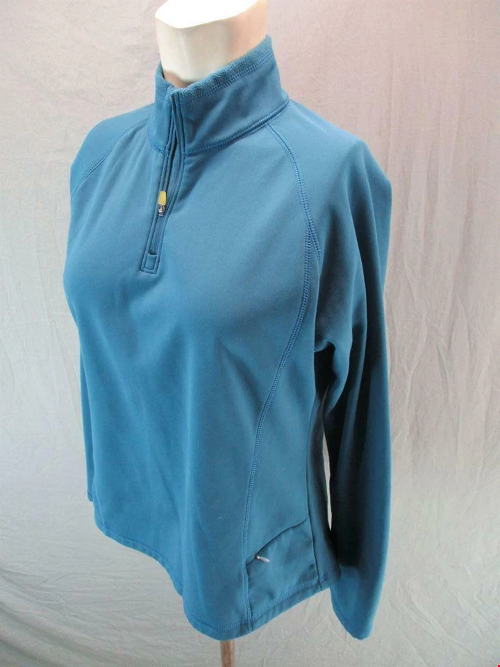 Pullover deportivo azul manga larga 1/4 cremallera diseño alpino talla L para mujer GR6354 Foto 3 de 4