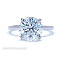 Lab-Created 2.98CT Round Cut Solitaire Diamond 14K White Gold Over Wedding Ring
