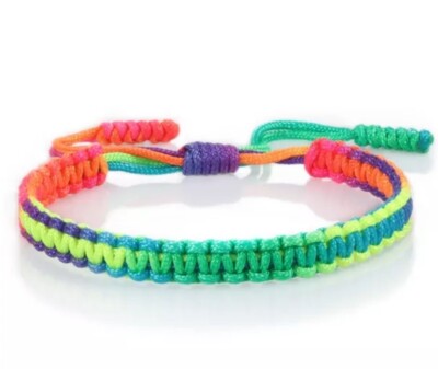 Pulsera De Hilo Arcoiris Unisex Ajustable