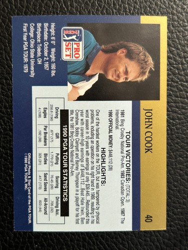 1990 Pro Set PGA Tour Inaugural Golf Card #s 1-100 -You Pick - Picture 110 of 278