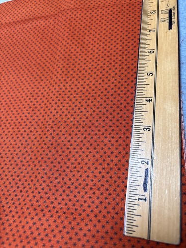 Andover Fabrics Orange & Black Star Print Cotton 1/4 yard x 44 Inches for Quilti - Picture 3 of 5