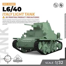 SSMODEL SS32680 1/32 Military Model Kit Italy L6/40 Light Tank WOT