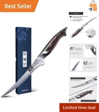 Versatile 7-Inch Boning Knife - Flexible High Carbon Steel Blade for Meat & Fish