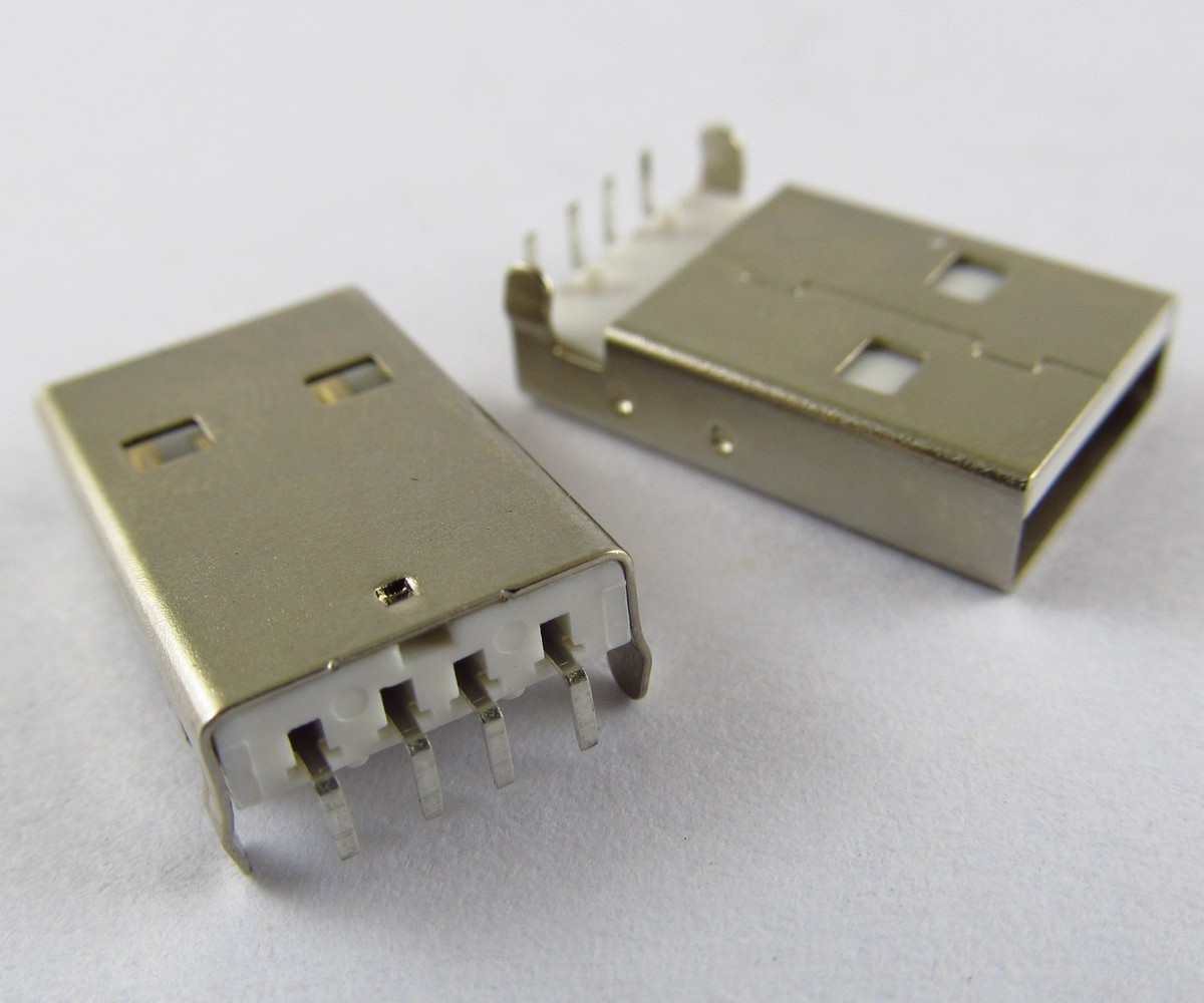 Oiyagai 10 Stuks USB Vrouwelijk Type-B Jack 4-Pins 90 Graden PCB DIP