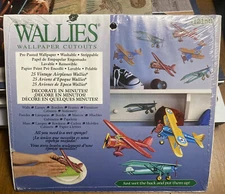 NEW! Wallies Wallpaper Cutouts-25 Vintage Airplanes-#12160-Washable- Strippable