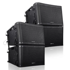 Sound Town ZETHUS 2Prs of 12” Powered 2-Way Line Array Speaker  (ZS-112BPW-2PRS)