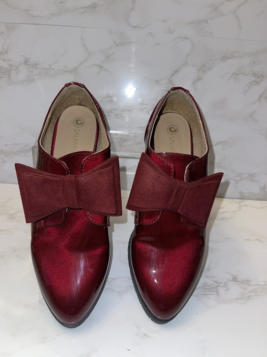 salamandra mocasines shoes red with bow sz 6 (23) Worn Only Once