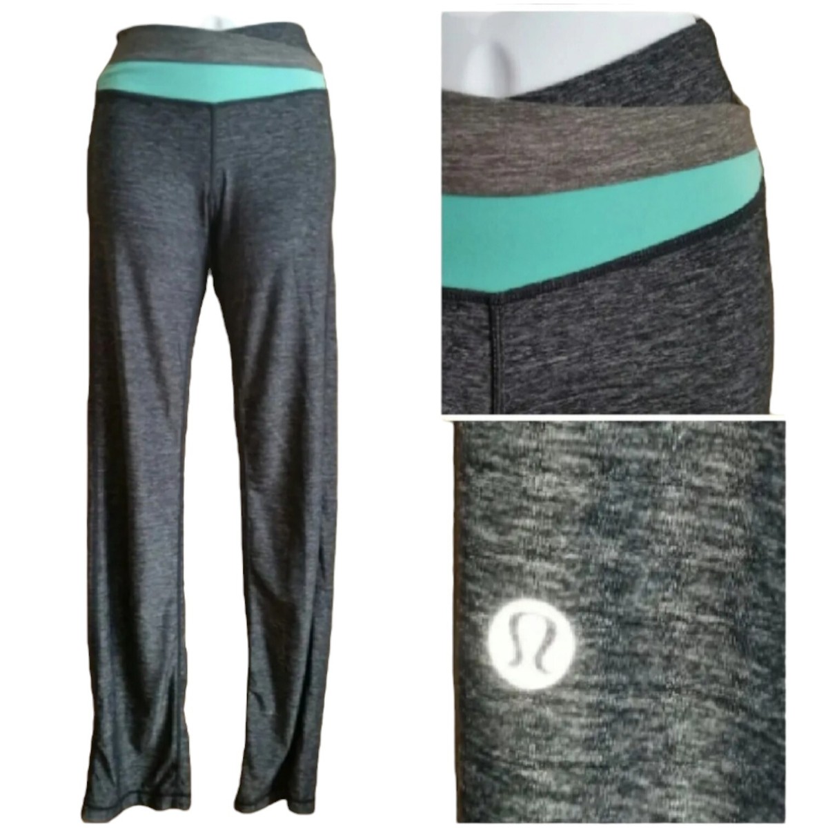 しんLululemon Groove XS（2） LULULEMON 2 XS Astro Groove Pant Boot Cut Heathered Gray Turquoise