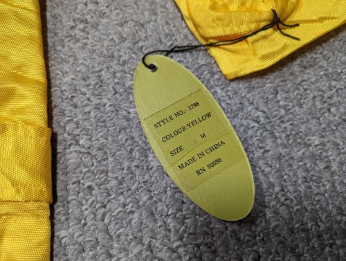 OTA Outertown Vintage 90's BNWT Yellow Nylon Full Zip Windbreaker Jacket Size M - Picture 9 of 15