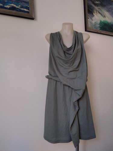 LISA BROWN Khaki Green Knit Assymetrical Shift.Size S New / Unworn - 第 2/8 張圖片