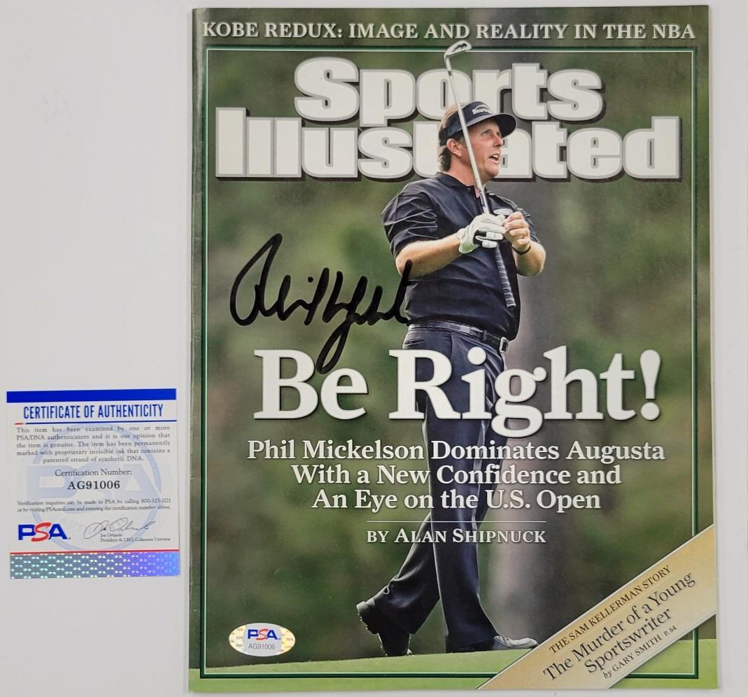 Phil Mickelson signed NO LABEL Sports Illustrated Magazine autograph PSA/DNA COA