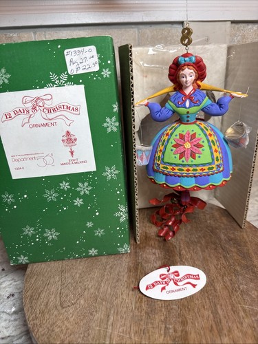 Department 56/Ornament/12 Twelve Days of Christmas/8 Eight Maids A Milking/MIB - Picture 2 of 16