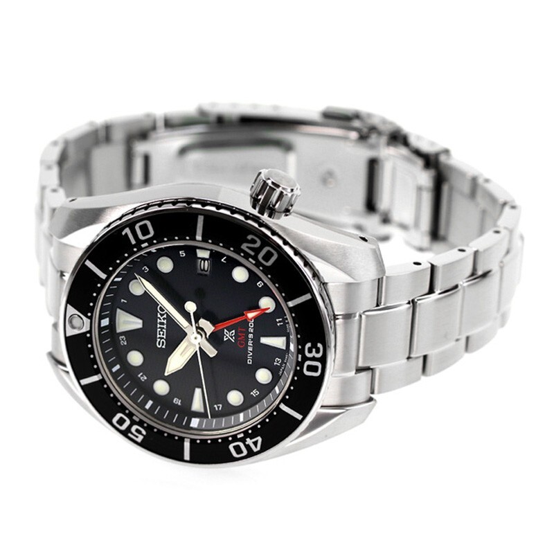 セイコー　プロスペックス　SBPK003 GMT スモウ Diver Scuba Seiko Prospex SBPK003 GMT Black Dial Scuba Diver 200m Solar