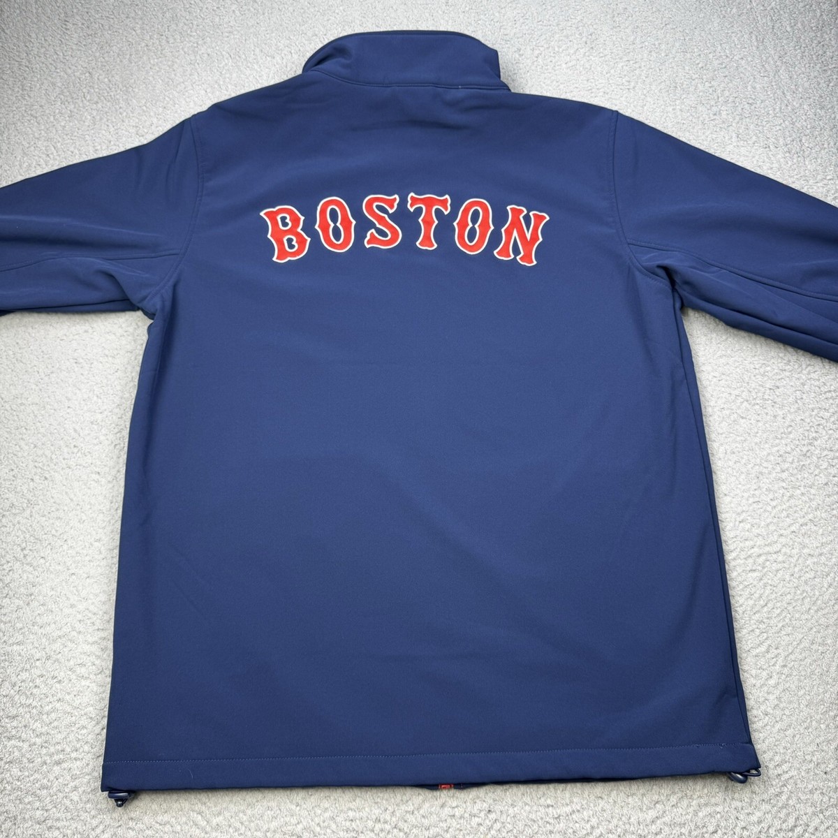 BOSTON RED SOX Jacket Mens Large Tall Blue Majestic Full Zip Dugout  Embroidered
