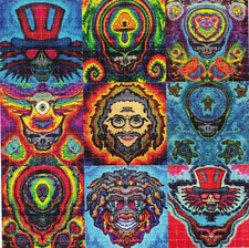 JAMMIN TIE DYE GD Dead BLOTTER ART perforated sheet paper psychedelic art