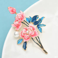 Elegant Peony Flower Brooch Perfect Valentine's Day Jewelry Gift for Women
