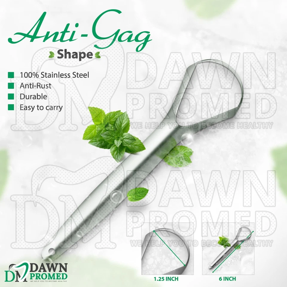 Raspador de Lengua Limpiador de Lenguas Metal 6" Instrumento de Cuidado Dental Bucal Grado Alemán Foto 2 de 4