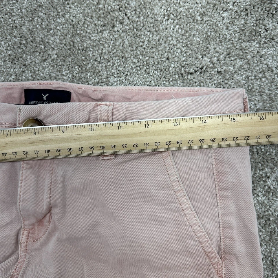 American Eagle Jean Shorts Women's 4 Peach Cuffed Stretch MIDI Faded - Image 4 of 4