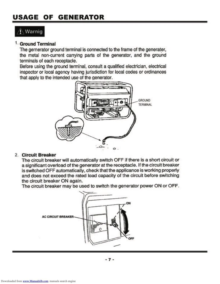 Owners Manual Instructions Gentron 3,500-Watt Pro2 Portable Electric Generator - Изображение 3 из 3