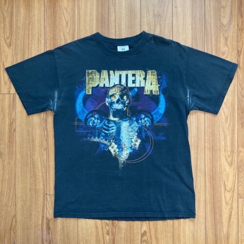 Vintage 90s PANTERA Band Heavy Metal Skulls Tee S… - image 1