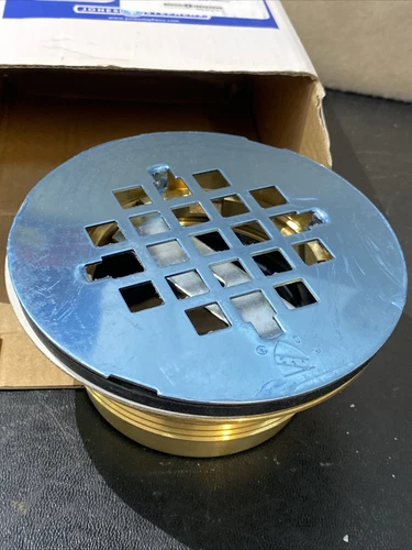 PlumBest D40140R 2-Inch Brass No Caulk Shower Drain with Stainless Steel Stra... - Picture 2 of 6