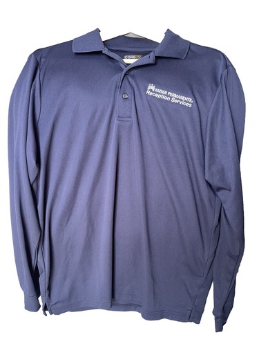 Kaiser Permanente Langarmshirt XL marineblau Mitarbeiter Poloshirt