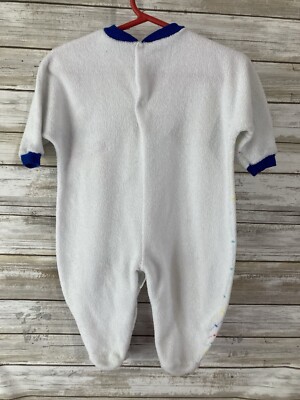 Vintage Toddletime Boys 6 months White Moon Star Terry Cloth