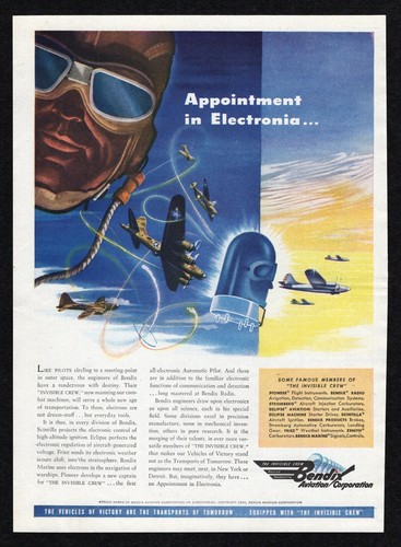 Pubblicità stampa aviazione/Bendix protezione acqua salata sottomarino chimico Hercules 1943 - Foto 3 di 4