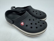 DAMAGED Crocs Crocband Clogs Kids Black Slip-On Lightweight Low Top Comfort - J5