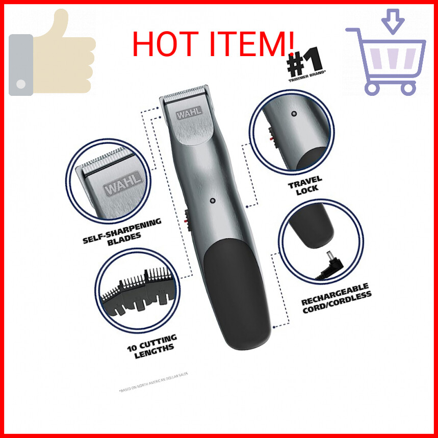 Wahl Groomsman Corded or Cordless Beard Trimmer for Men - Rechargeable Grooming