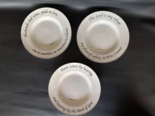Feed On The Word Bible Scripture 8.5” Salad Plates  Scripture Quotes Set Of 3