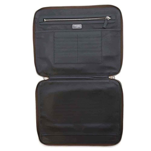 PRADA Clutch Bag Leather Brown 2VN001 - Picture 5 of 17