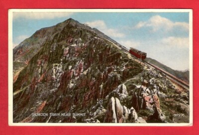 Vintage Postcard - Snowdon Train near Summit - Valentine's Carbo Colour: c.1930s