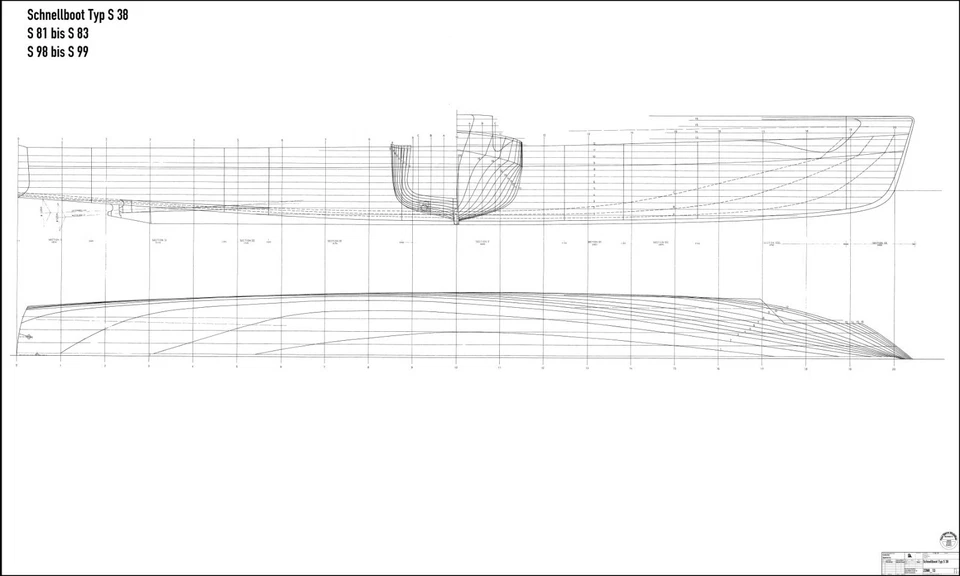 SCHNELLBOOT S- 38. Kriegsmarine bis 1945. M 1 :25 Modellbauplan RC - Bild 3 von 4