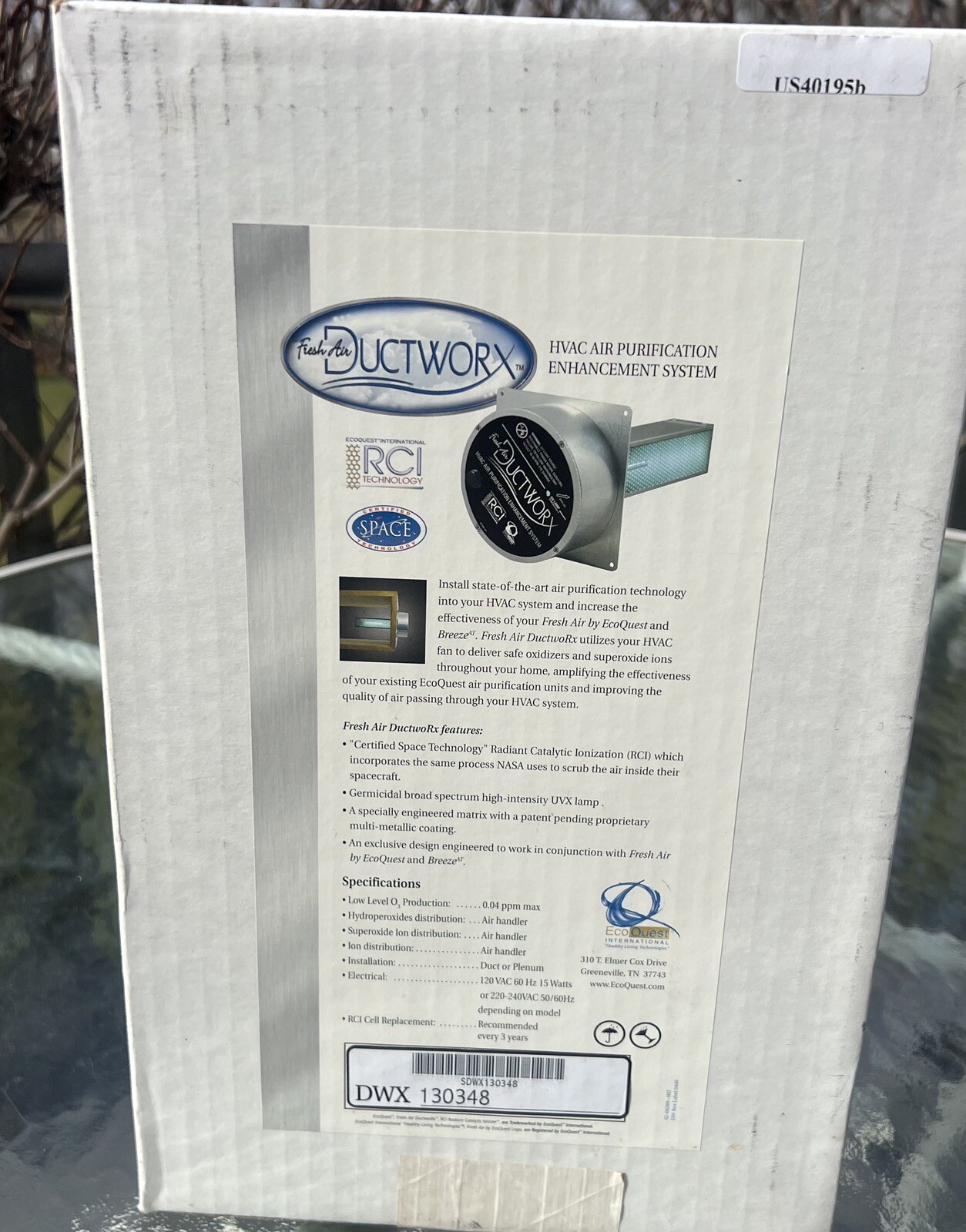 Fresh Air Ductworx 空气净化器 ECOQUEST VOLLARA ACTIVTEK 空气净化器 Contino