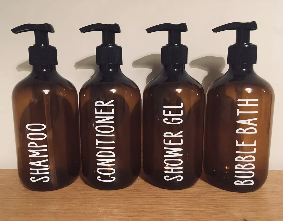3x Personalised Dispenser Bottles Baby Toiletries Shampoo