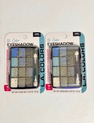 SET OF 2 L.A. COLORS 12 COLOR EYESHADOW PALETTE C68683 Supernatural .49oz