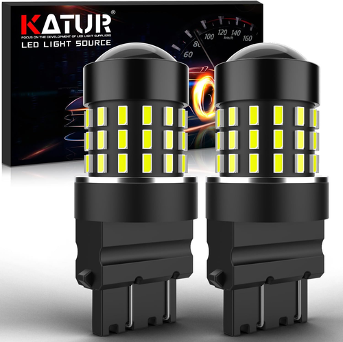 KaTur - 2 pezzi da 900 lumen 3047 3057 3057A 3155 3157 base super luminosa 3014 lente 78SMD, lampadine a LED per freccia, luce di scorta, freni posteriori con segnale bianco da 12V 4W