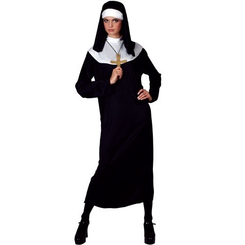 Costume Carnevale Donna Da Suora Superiora Vestito Di Travestimento Per  Adulto | eBay