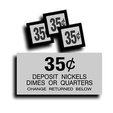 Vending Machine 35 Cent Decal Soda Pop Soft Drink coin slot fits Dixie Narco