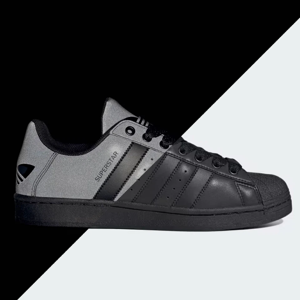 ADIDAS ORIGINALS SUPERSTAR CORE BLACK REFLECTIVE MEN'S SHOES 8.5~12 ID3109 - Image 3 of 4