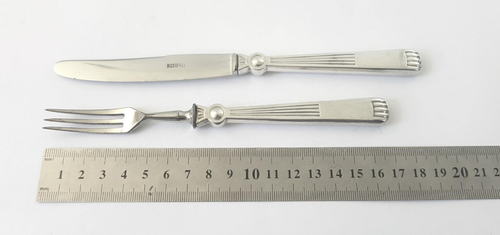 Elegant 6 Place Setting Ger 800 Silver Nouveau/Deco Pattern Fruit Knives & Forks - Picture 5 of 5
