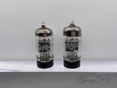 Matched Pair General Electric GE 12AT7/ECC81 Dual Triode Guitar Amp. Audio Vacuu