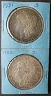 1881 S and 1882 O $1 Morgan Silver Dollars